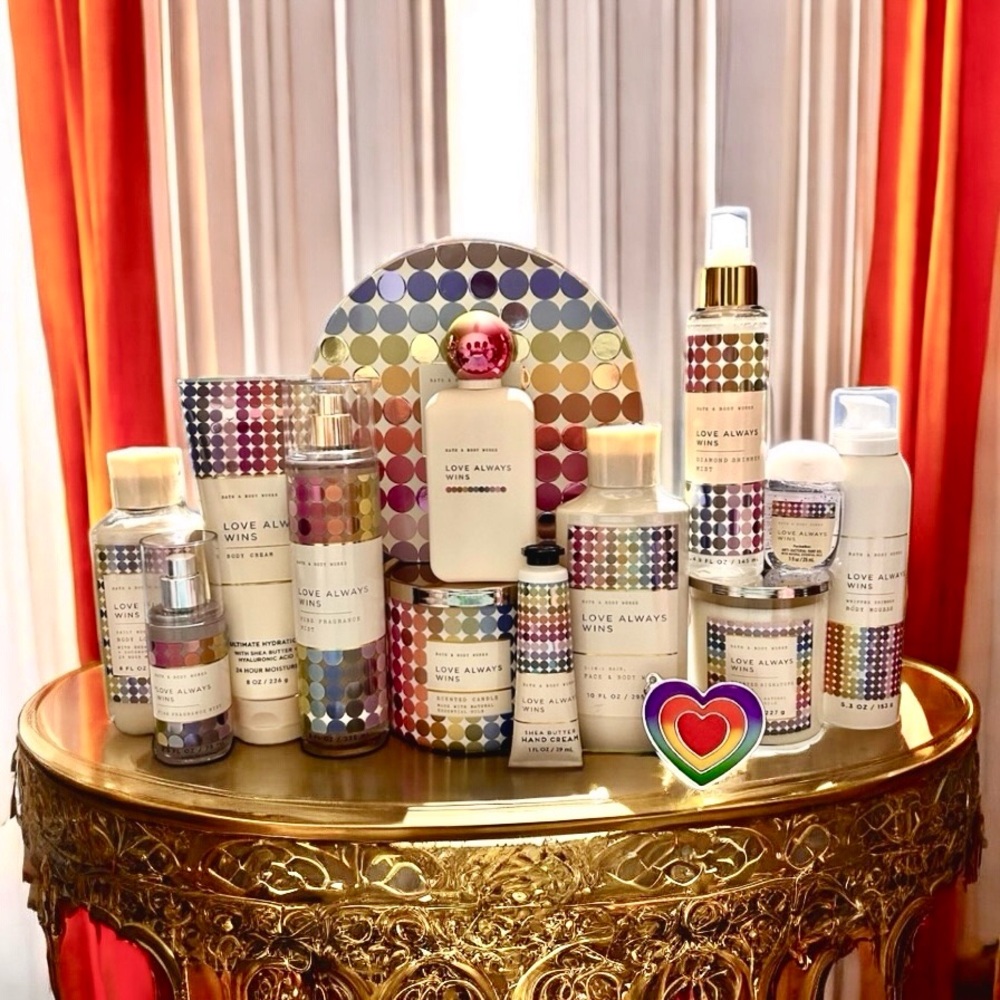 Bath and Body Works LOVE ALWAYS WINS Body Care and Candle Set